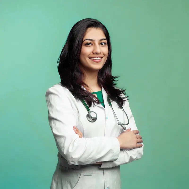 Indian nurse smiling